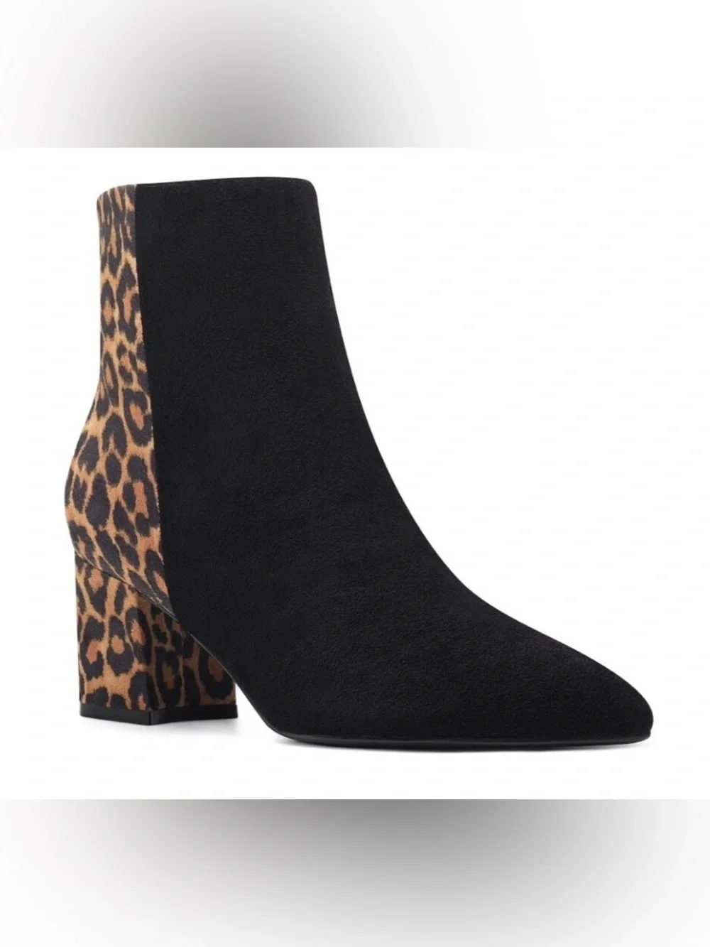 Nine West Ilioria Ankle Boots Women’s 7.5 Black Leopard Animal Print Booties